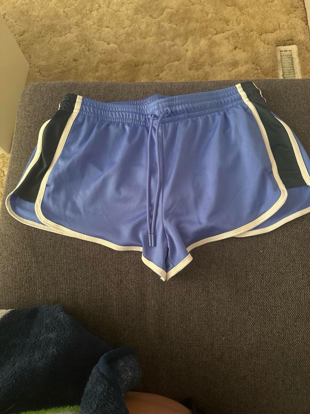 Athletic Works Light Blue Athletic Shorts with Navy Blue & White Trim
